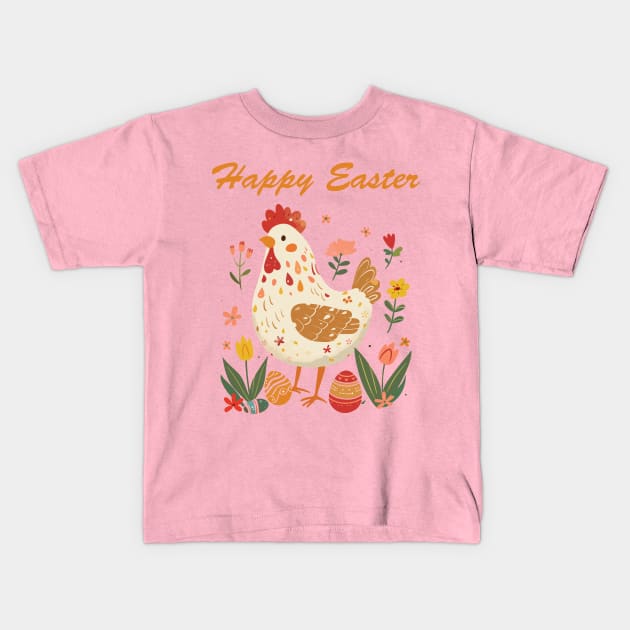 Easter chicken easter eggs Kids T-Shirt by StepInSky